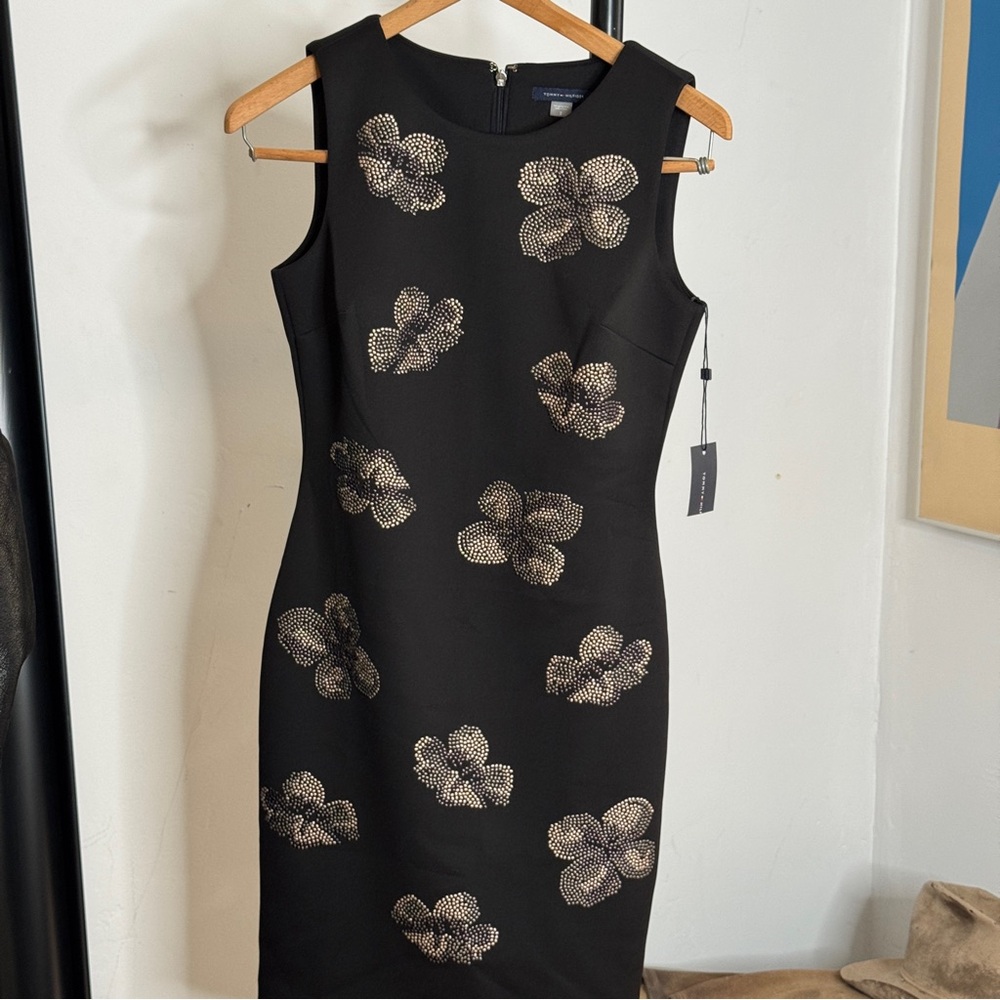 Tommy Hilfiger Black Dress with Floral Accents